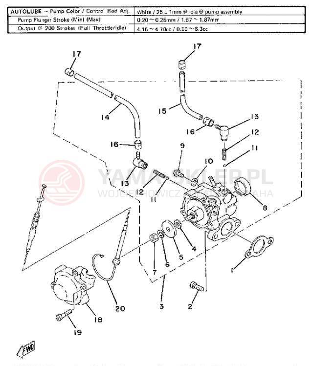 Schemat "Pompa olejowa" do Yamaha ET340EC