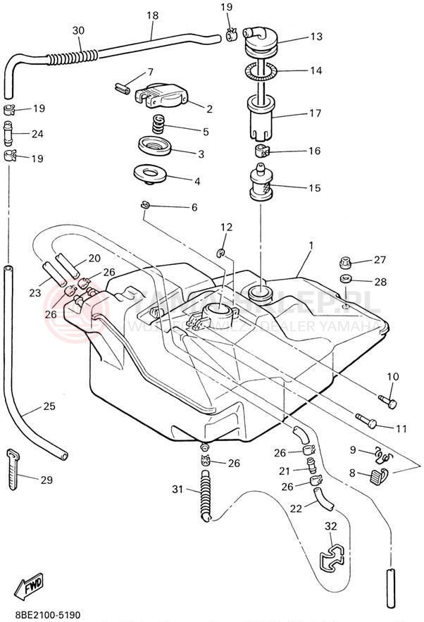 Schemat "zbiornik paliwa" do Yamaha CS340 CS340ED
