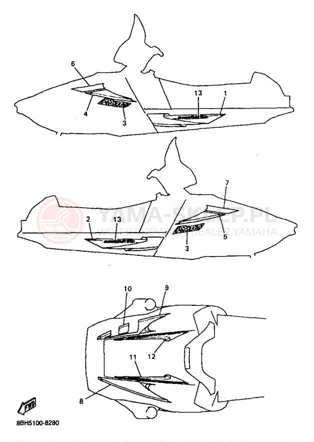 Schemat "naklejki" do Yamaha PHAZER MOUNTAIN LITE PZ480STB