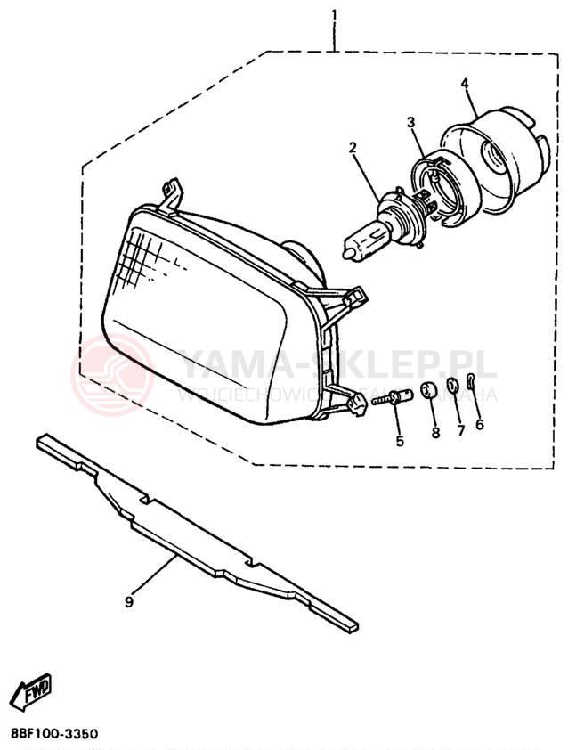 Schemat "Lampa przód" do Yamaha PHAZER MOUNTAIN LITE PZ480STA