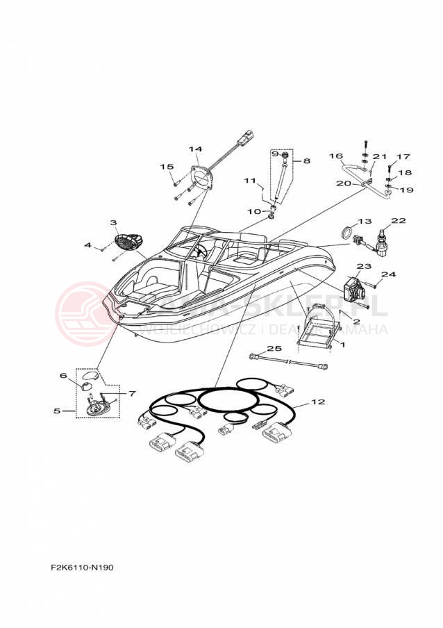 Schemat "układ elektryczny" do Yamaha SX210 LAT1100CP/LAT1100DP