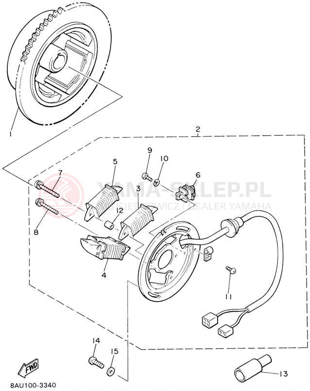 Schemat "prądnica" do Yamaha VK540 III VK540EG