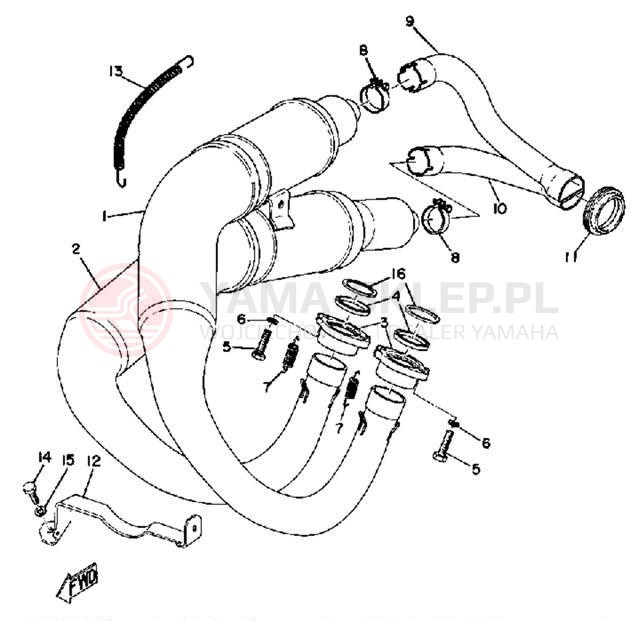 Schemat "Wydech końcowy" do Yamaha GPX338G/GPX433G