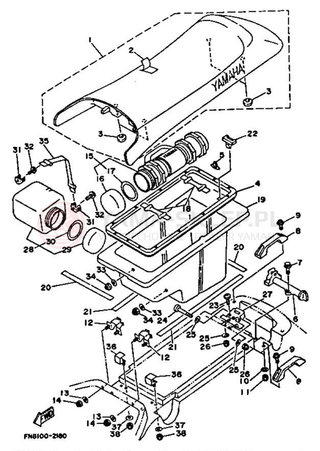 Schemat "siedzenie" do Yamaha WAVE RUNNER PRO VXR WRB700R