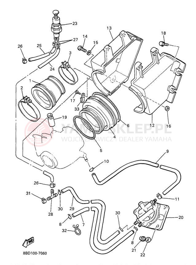 Schemat "Wtrysk paliwa" do Yamaha BRAVO LT BR250TA