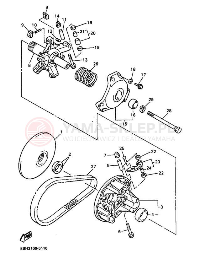 Schemat "PRIMARY SHEAVE" do Yamaha PHAZER MOUNTAIN LITE PZ480STB