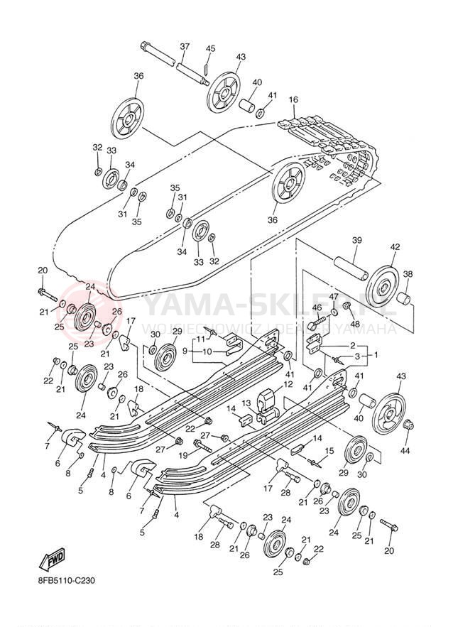 Schemat "Zawieszenie gąsiennicy" do Yamaha SX VIPER ER SXV70ERJ