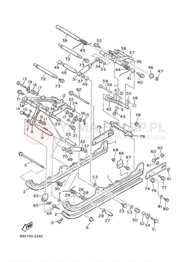 Schemat "Zawieszenie gąsiennicy" do Yamaha ET410TRF