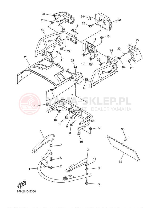 Schemat "zderzak" do Yamaha VK PROFESSIONAL VK10L