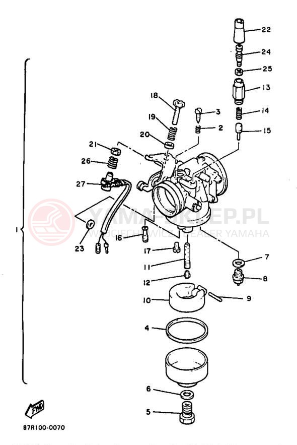 Schemat "Gaźnik" do Yamaha VK540 II VK540EB