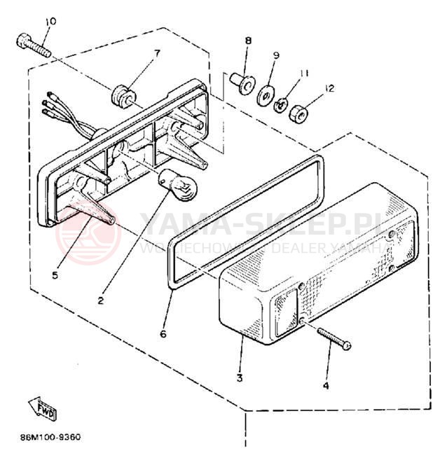Schemat "lampa tył" do Yamaha PHAZER II PZ480P