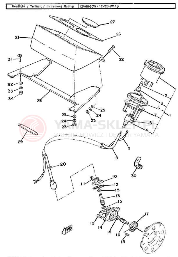 Schemat "licznik" do Yamaha ET340C