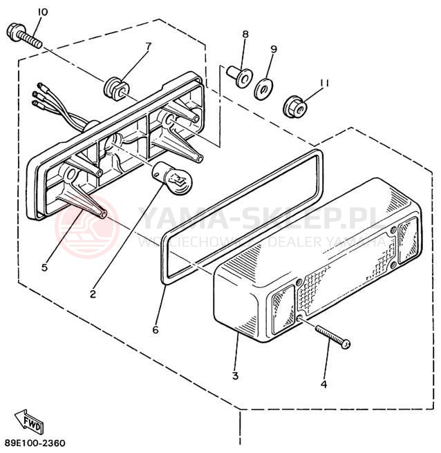 Schemat "lampa tył" do Yamaha PHAZER MOUNTAIN LITE PZ480STC