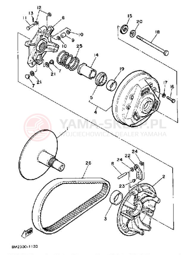 Schemat "PRIMARY SHEAVE" do Yamaha EXCEL III EC340H