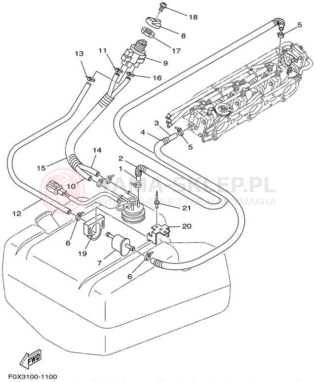 Schemat "Układ paliwowy" do Yamaha GP1200R GP1200AZ