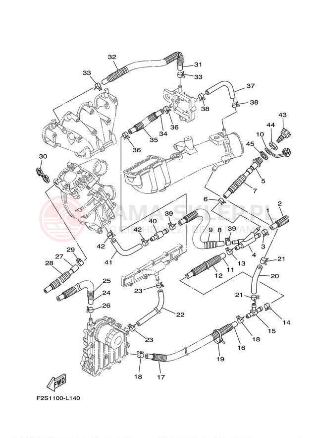 Schemat "Wydech końcowy" do Yamaha WAVE RUNNER FX SHO FA1800L