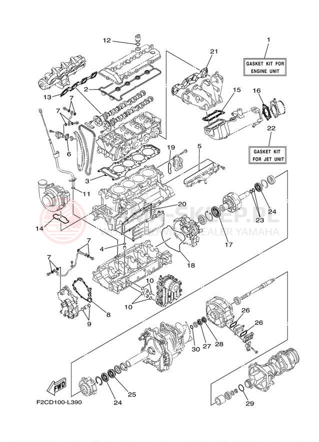 Schemat "Zestaw naprawczy" do Yamaha WAVERUNNER FZS GX1800AL