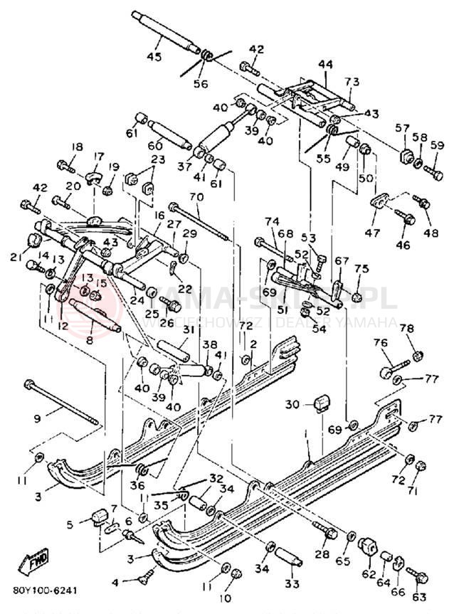 Schemat "Zawieszenie gąsiennicy" do Yamaha EXCEL III EC340M