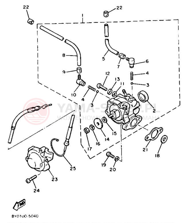 Schemat "Pompa olejowa" do Yamaha XLV XL540K