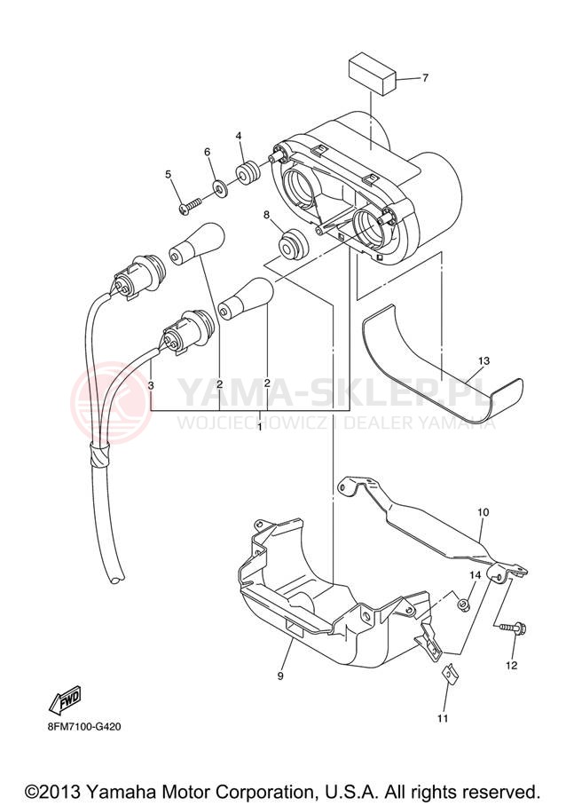 Schemat "lampa tył" do Yamaha RS VECTOR RS90RXB/RS90GTXL