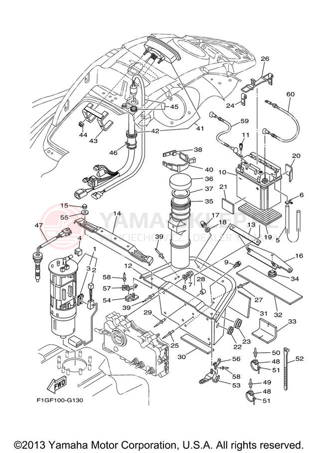 Schemat "układ elektryczny" do Yamaha GP1300-G E/GP1300-G