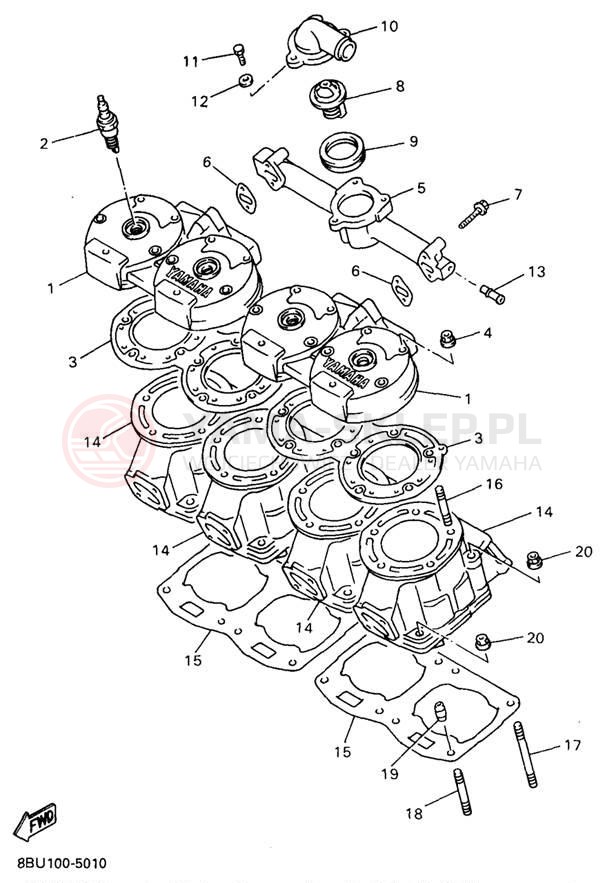Schemat "głowica" do Yamaha VMAX-4 800 VX800A