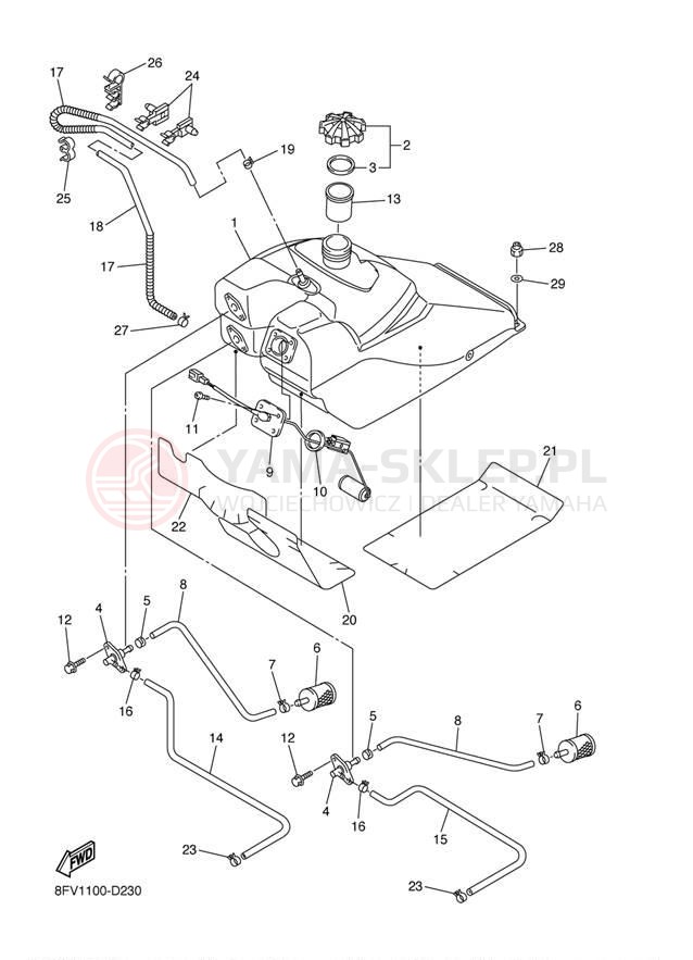 Schemat "zbiornik paliwa" do Yamaha RX-1 RX10K