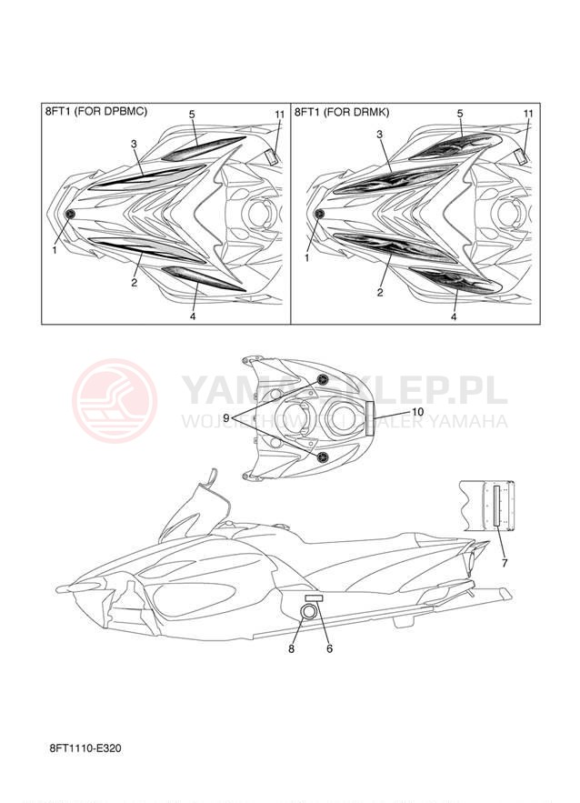 Schemat "naklejki" do Yamaha ATTAK RXW10L