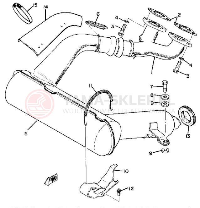 Schemat "Wydech końcowy" do Yamaha GP440A