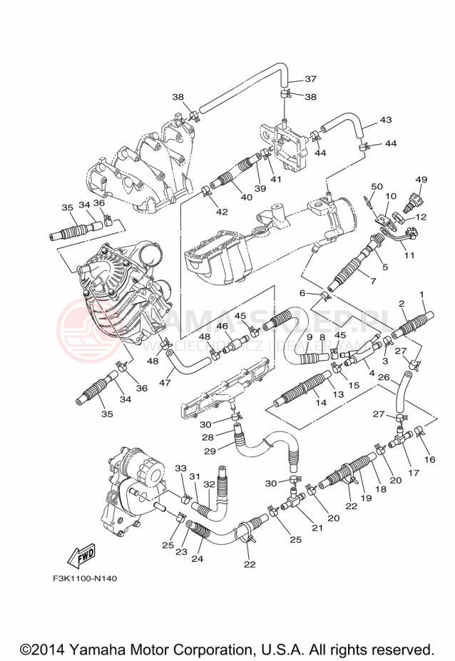 Schemat "Wydech końcowy" do Yamaha WAVERUNNER FZS GX1800AP