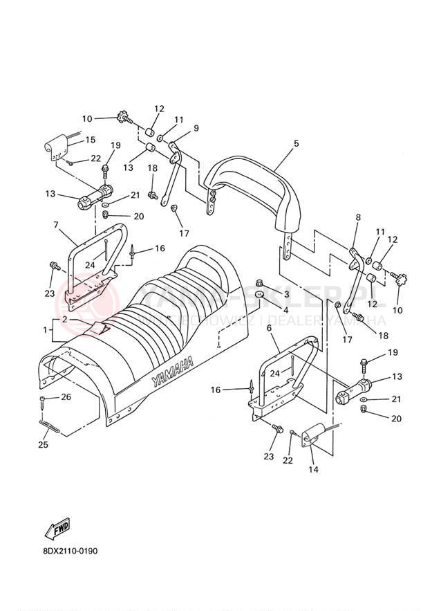Schemat "siedzenie" do Yamaha VT500XLF