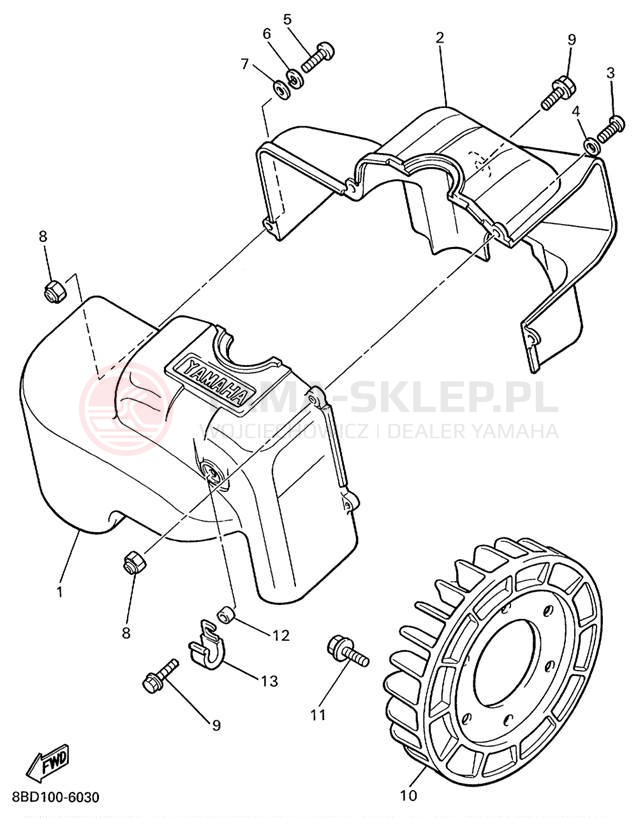 Schemat "Obudowa wentylatora" do Yamaha BRAVO LT BR250TC