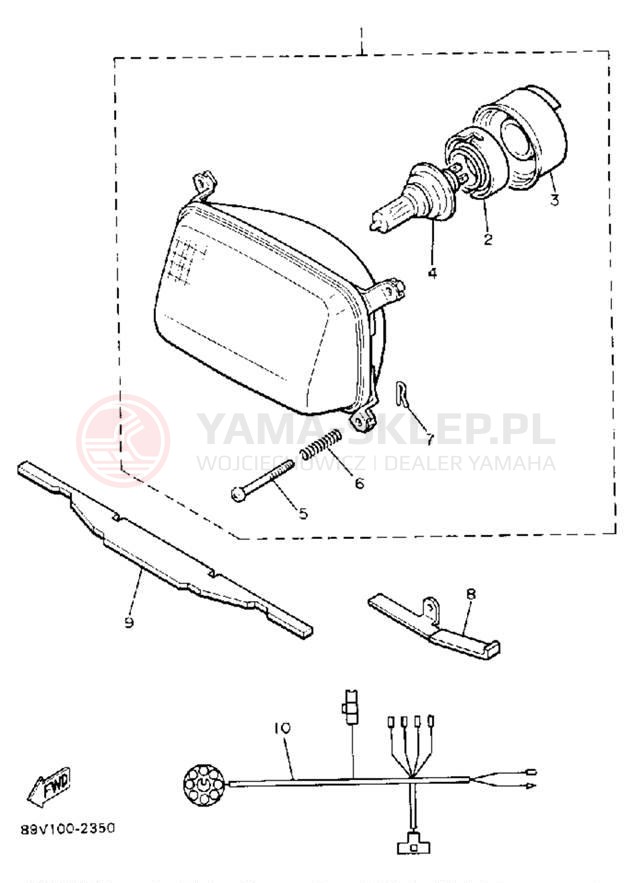 Schemat "Lampa przód" do Yamaha VENTURE GT VT480GTS