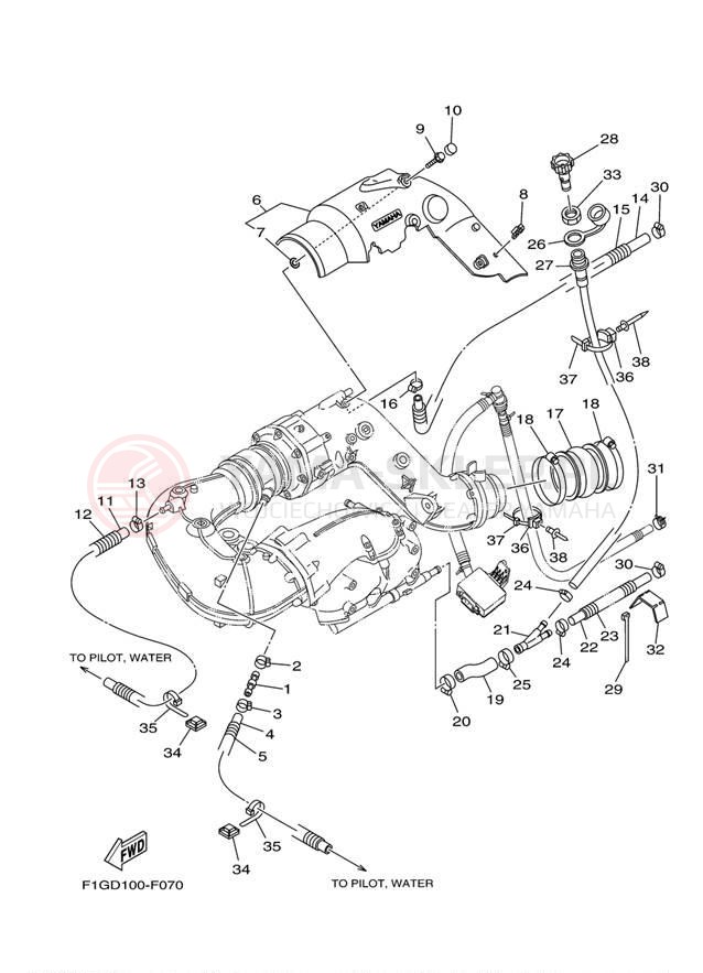 Schemat "Wydech końcowy" do Yamaha GP1300-F