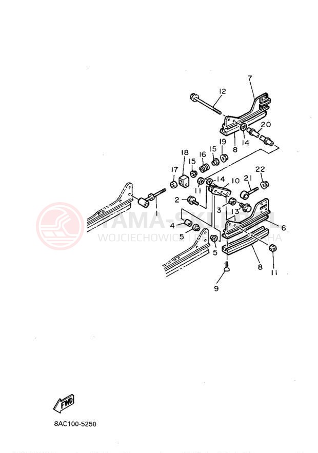 Schemat "TRACK SUSPENSION" do Yamaha VK540 II VK540EV