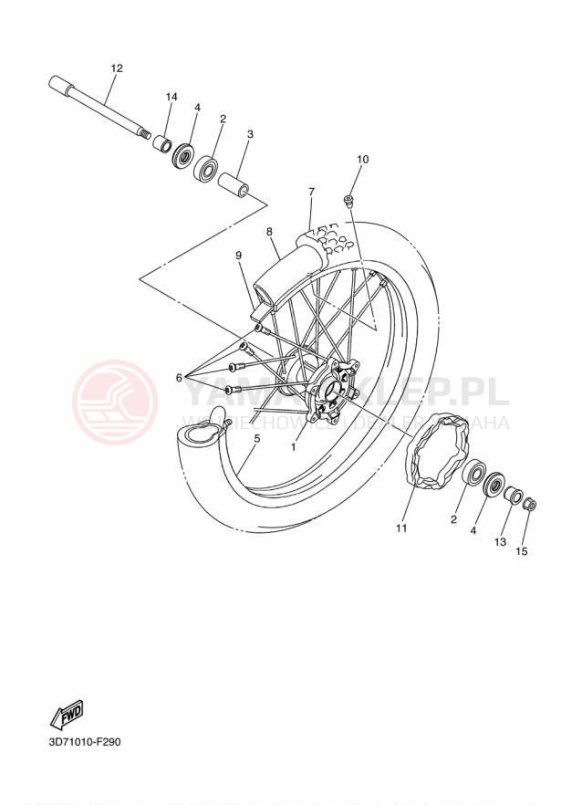Schemat "Koło przód" do Yamaha WR250R WR25RF/WR25RFC