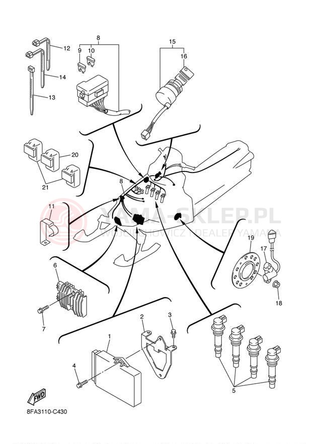 Schemat "układ elektryczny" do Yamaha RX-1 RX10K