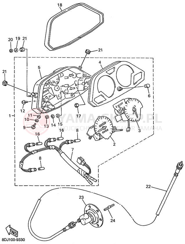 Schemat "licznik" do Yamaha PHAZER 500 PZ500C