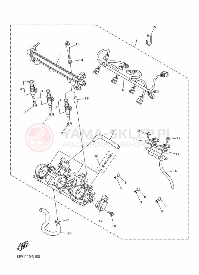 Schemat "Wtrysk paliwa" do Yamaha SRVIPER M TX 153 SR10M53FB