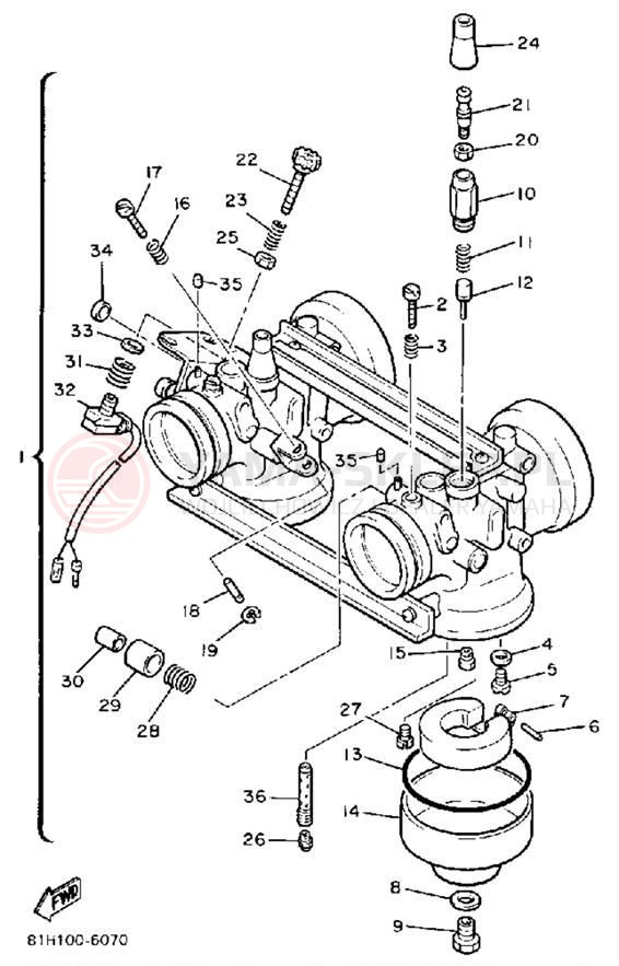 Schemat "Gaźnik" do Yamaha VENTURE XL VT480R