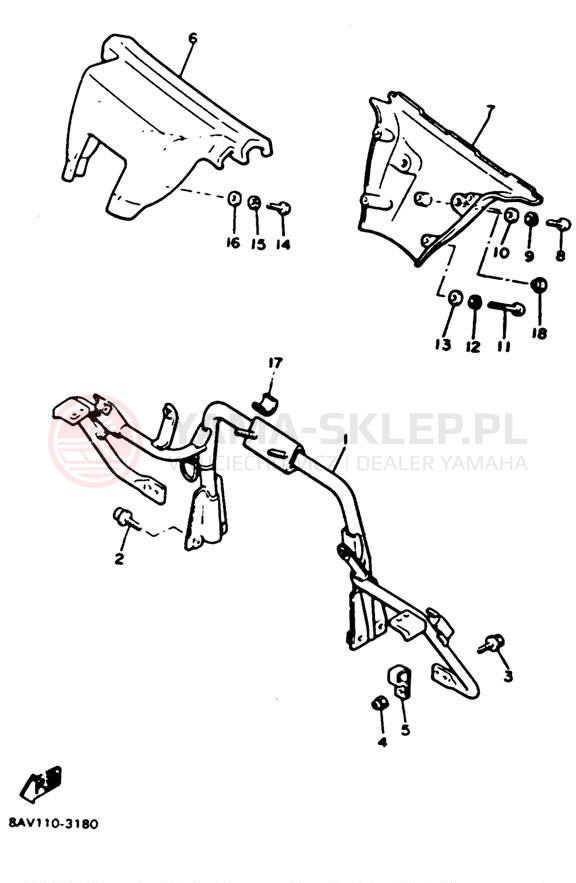 Schemat "STEERING GATE" do Yamaha EXCITER II EX570T
