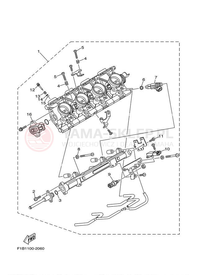 Schemat "Pompa wtryskowa" do Yamaha FX140 FX1000CA/FX1000A