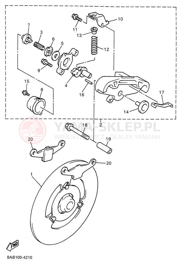Schemat "hamulec" do Yamaha VMAX 600 VX600W