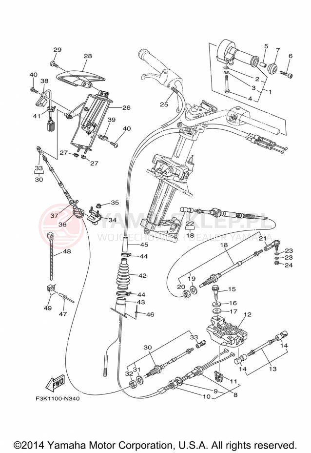 Schemat "Układ chlodzenia" do Yamaha WAVERUNNER FZR GX1800P