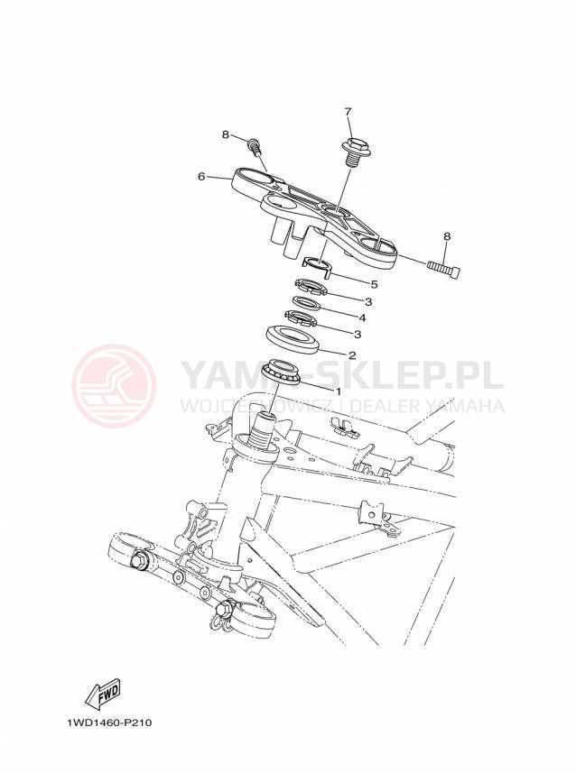 Schemat "Półki zawieszenia" do Yamaha YZFR3 YZFR3FL/YZFR3FR/YZFR3FB