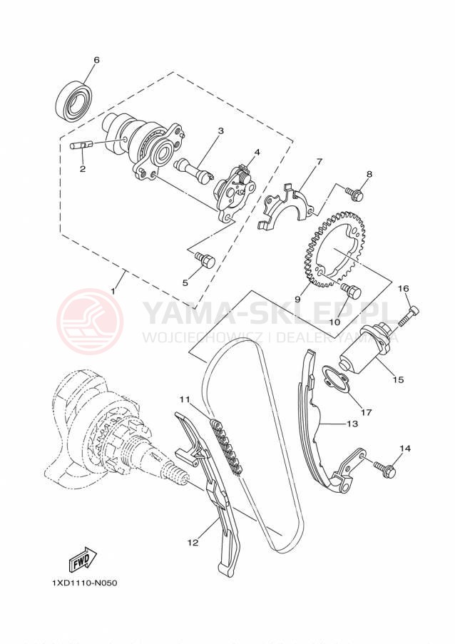 Schemat "Rozrząd - łańcuszek" do Yamaha VIKING VI EPS SE YXC700PSFS