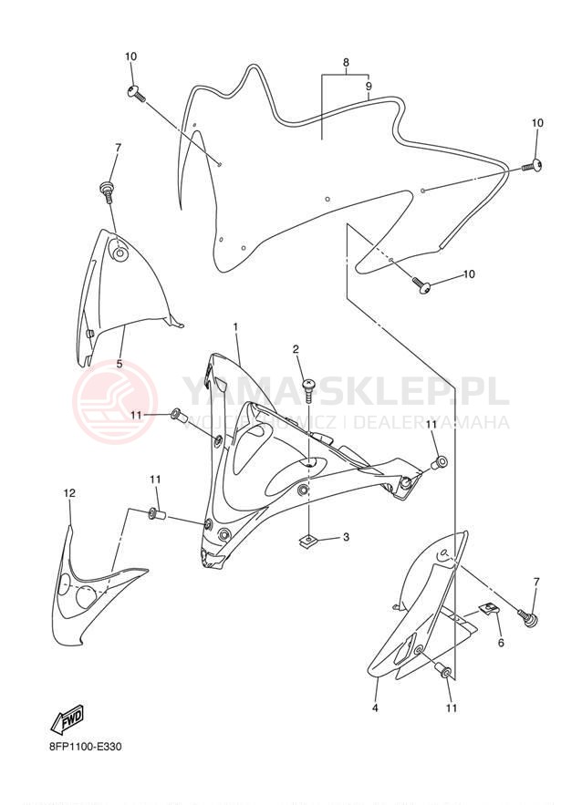 Schemat "Szyba" do Yamaha APEX RTX RX10RTL