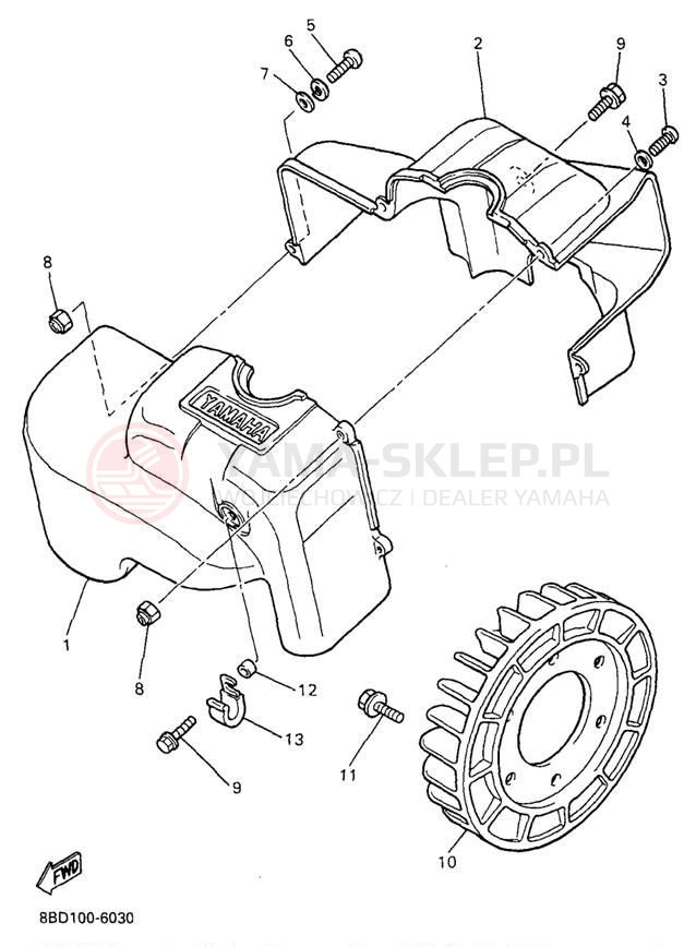Schemat "Obudowa wentylatora" do Yamaha BRAVO LT BR250TA