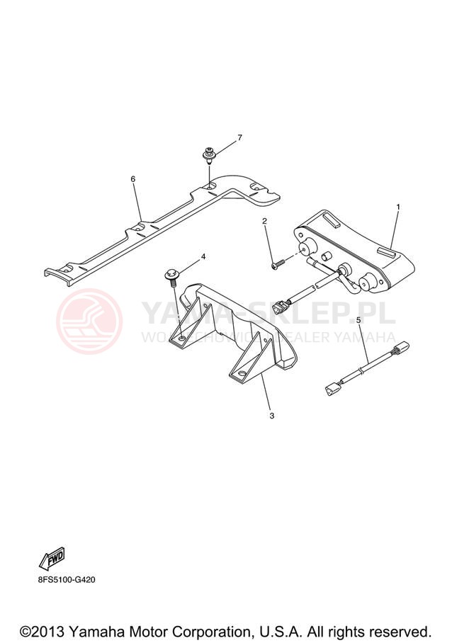 Schemat "lampa tył" do Yamaha APEX MTX RX10MTXL