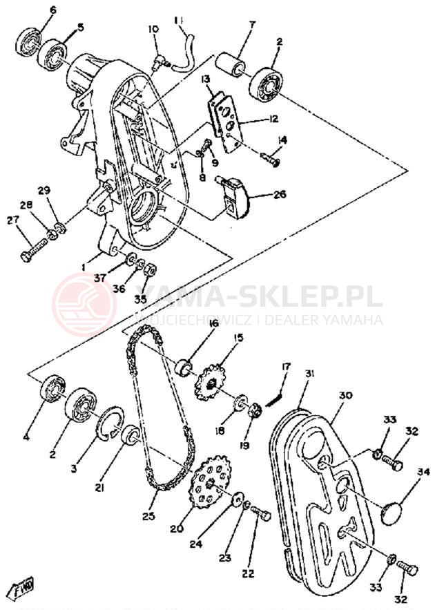Schemat "TRACK DRIVE" do Yamaha ET250D